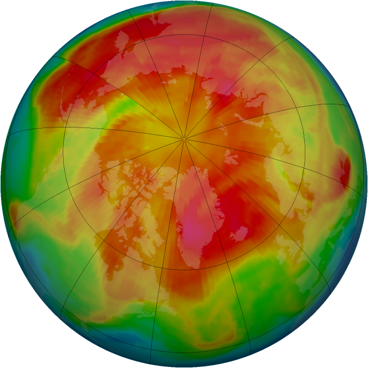 Arctic ozone map for 15 March 1999